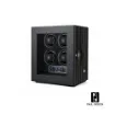 Watch Winder Paul Design Gentlemen 4 Negro con Líneas - Caja Rítmica Cuádruple de Madera