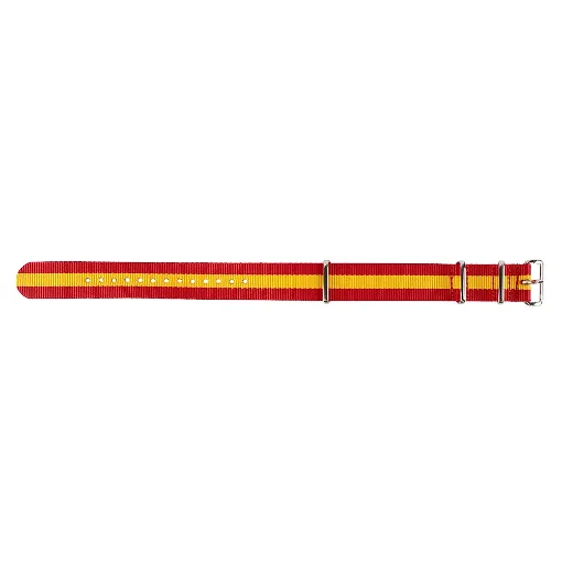 Imagen de Correa de tela modelo Iberia España de color roja y amarilla de 20 mm