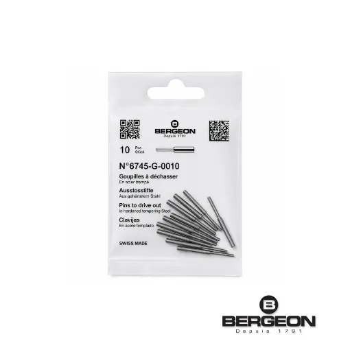 Perno Bergeon de repuesto de 0.90 mm de Ø para prensa Bergeon 44054 en bolsa de 10 uds