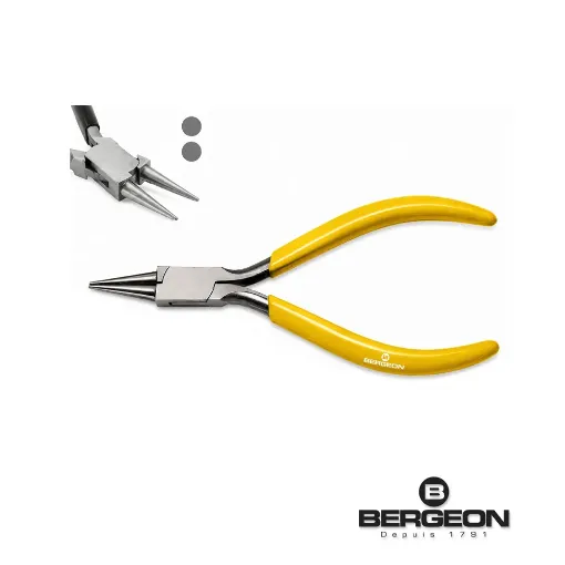 Alicate Bergeon de acero de puntas redondas estriadas - 2625