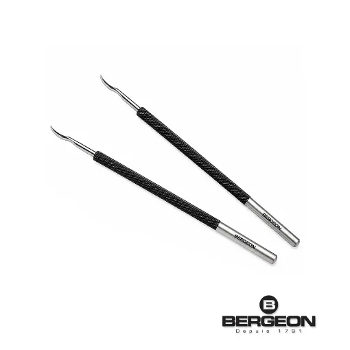 Juego de 2 palancas finas Bergeon de acero para colocar agujas - 30019