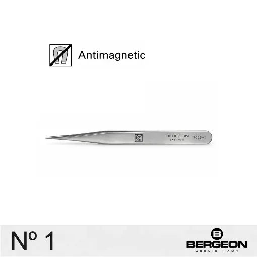 Pinza Bergeon de acero inoxidable nº 1 - 7026-1