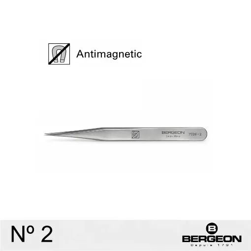 Pinza Bergeon de acero inoxidable nº 2 - 7026-2