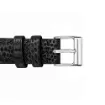 Correa smartwatch de piel negra modelo Alaska con cierres plateados