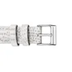 Correa smartwatch de piel blanca modelo Alaska con cierres plateados