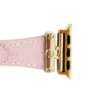Correa smartwatch de piel rosa modelo Alaska con cierres dorados