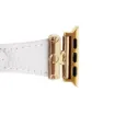 Correa smartwatch de piel blanca modelo Alaska con cierres dorados