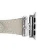 Correa smartwatch de piel gris oscuro modelo Alaska con cierres plateados