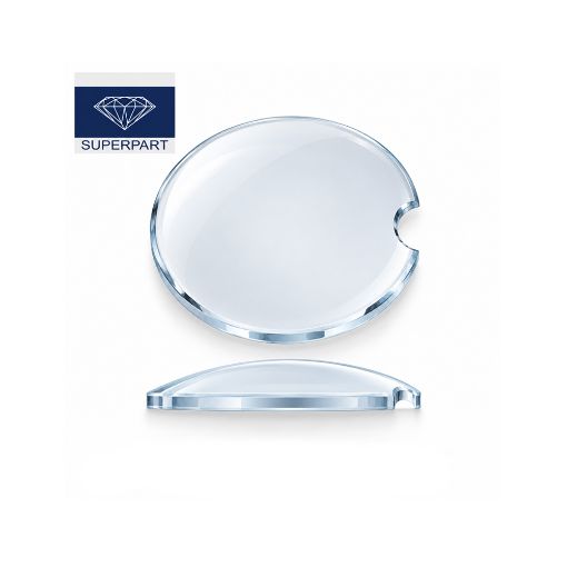 Imagen de Cristal de Zafiro Redondo Bombé Estilo Ballon Bleu (Ø 33.3 mm) | Grosor de 1.20 mm para Cart